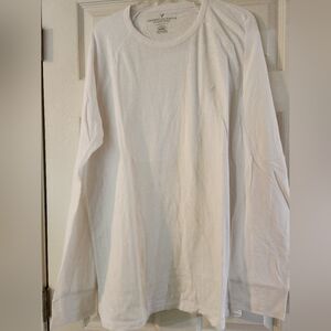 American Eagle Outfitters Men's White Long Sleeve Shirt, Size XL